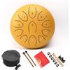 Surwin Steel Tongue Drum 8 Pollici 11 Note Rain Drum, Portatile Handpan con Bacchette per Tamburi e Borsa, Chakra Drum Tamburo Pioggia Drum per Meditazione Healing Yoga (Oro)