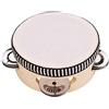 sporful Tamburello a mano da 10 cm con sonagli in metallo, legno e pelle di tamburo, strumento musicale per adulti e bambini, per feste, canto, balli