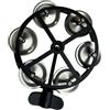 JWQFBC Hi Hat Tamburello a Fila Singola Percussione Tamburo Piatto Campana Sonagli in Metallo Impugnatura Ergonomica Adatto per Esercitazioni Jazz Dal Vivo, argento nero