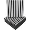 ua acoustics Set di 4 Pannelli acustici fonoassorbenti e diffusivi a doghe | 50x50x5cm | Assorbimento - Diffusione - Riflessione - Insonorizzazione | Legno laminato: [x4 POLE | Bianco]