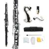 YoungMonic Advance Pro Level, clarinetto basso basso in Sib, piatto, in legno sintetico, facile da soffiare (E Sib)