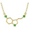 Sakrami Collana da Donna Molecola Serotonina con Zircone Verde o Bianco in Argento 925 Made in Italy + Confezione Regalo Personalizzabile - per Compleanno o Anniversario