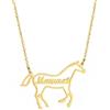 AUROGLOW Collana con nome personalizzato a forma di animale - ciondolo con silhouette di animale domestico con nome | regalo unico per donne e ragazze | catena regolabile 45 + 5 cm