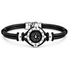 amorili Bracciale Uomo con Bussola Ancora in Acciaio Inox e Pelle - Simbolo Nautico Marino - Idea Regalo Mare Estate - Braccialetto Elegante