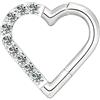 MeiziQL 16G G23 Titanio Daith Piercing Gioielli CZ Cuore Daith Orecchini Naso Anello 8mm Cartilagine Trago Helix Piercing Argento Oro Ipoallergenico Body Piercing Gioielli per Donne Uomini, 16G/8mm ( 5/16