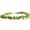 WORLD WIDE GEMS Bracciale unisex con perline lisce a forma di pepita di peridoto da 6-8 mm, chiusura placcata in oro da 7 pollici.|WWG_PC_05281