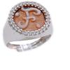 gioiellitaly Anello chevalier regolabile in argento 925 rodiato cammeo lettera iniziale inciso a mano gioiello artigianale Made in Italy
