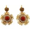 Mokilu' - Gioielli - Orecchini Vintage - Donna - Ottone dorato 24kt - Corallo e Perle avorio