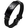 KBNSUIAN Elegante braccialetto massonico nero per uomo donna, in silicone regolabile, con logo massoneria per muratura, Mason Fraternity Membership Symbolic Bangle per fratello, marito, papà, Silicone