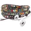 MOWOM Personalizzato Bracciale Avvolgente con Perline per Donna Inciso Foto Nome Bracciale a Strati Fatto a Mano con Perline di Agata Naturale Stile Bohémien Avvolge Bracciali Regolabili