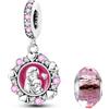 LNQOBU Charm Madre e Figlia - Charm con scritta Mum, Sister,Argento 925 con Ciondolo con zirconi 5A Adatto ai braccialetti Pandora Regali Festa Della Mamma