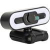 VELATEMOR Webcam 4K con Microfono Integrato, Fotocamera USB per PC, Bellezza Automatica, Luce di Riempimento Super Luminosa per Display LCD del Computer Portatile