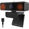TIEOAXFT Webcam V11 2K for PC, webcam FHD 90° 1080P 60FPS con microfono e copertura for la privacy, USB riproduzione for Mac/Laptop/Desktop/Computer