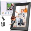SMTYXS Cornice Digitale WiFi Da 10 Pollici, Touch Screen IPS 1280 * 800, Cloud 16 GB, Spazio Di Archiviazione, Condivisione Foto Tramite APP Un'Esperienza Visiva Squisita(No wooden frame)