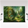 Kate Backdrop Fotografia 2,5x2,5m/8x8ft Foresta da sogno Fotografia Backdrop Primavera foresta incantata Shimmer muro Backdrop Sfondo magico in microfibra per il campeggio