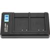 AMONIDA Caricatore Doppio per Fotocamera Portatile con Display LCD per Batteria NP-BN1 Caricatore USB per Fotografia All'aperto Mini Compatto 1 1 Cavo USB