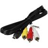 vhbw cavo audio video compatibile con Canon EOS 600D, 300D, 500D, 5D Mark II, 1D Mark IV, 550D fotocamera digitale, camera - Cavo AV stereo