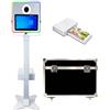 PAAFNN Fotobooth portatile da 15,6 pollici DSLR con touch screen, con luce RGB, ideale per matrimoni, feste, celebrazioni ed eventi a noleggio (bianco, cabina fotografica + mini stampante)
