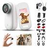 Generic Mini videocamera 4K portatile, con audio, modalità verticale/ampia, per corsa, ciclismo, escursionismo, registrazione di sicurezza domestica e personale (bianco, 64 GB)