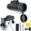 SweAtz Telescopio monoculare 40x60, BAK4 HD Ottica Prisma Mirino monoculare a doppia messa a fuoco con Day & Low Scope con supporto per smartphone Treppiede regolabile
