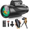 Gosky Goksy - Monoculare 15 x 52 HD per adulti, ad alta potenza, con adattatore per telefono e treppiede, compatto con prisma BAK4 e obiettivo FMC, monocolo per caccia, bird watching, escursionismo, viaggi