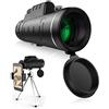 UsmAsk Cannocchiale monoculare HD con potenza 40X60 h Monoculare impermeabile con messa a fuoco prismatica FMC BAK4 durevole e chiara per concerti itineranti di birdwatching con supporto per smartphone e tr