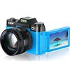 SEVEQIS Macchina fotografica digitale, Flip Screen 48MP Digital Selfie Camera Wide Angle 4K Vlog Videocamera Zoom 16X Fotocamera for principianti Fotografia Regalo for BAMBINI(64G TF card,CDR10-Battery)