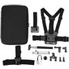 REXVTNS Action Camera Accessory Kit 7 in 1 | Chest Mount/Cycling Handlebar/Selfie Stick | Compatible for Action Camera Model 12 11 10 9 8 | Portable Tool Set