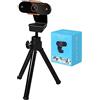 KSIEE - Webcam 1080P con microfono, FOV regolabile, zoom, controllo software e copertura privacy, webcam USB HD, Plug and Play, per conferenze di computer e videochiamate (D)