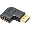 MAXTRACK Adattatore angolare DisplayPort 1.4 90° destra - Adattatore DisplayPort Cavo, DP maschio a DP femmina - 8K UHD @60Hz, 4K @144Hz, contatti dorati, per PC, laptop, monitor, giochi, scheda