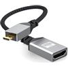 fxwtich Cavo adattatore video 4k60hz ad alta larghezza di banda compatibile Hdmi 4k 60hz micro a connettore maschio flessibile intrecciato ultra HD compatibile per HDTV laptop tablet fotocamera nero