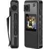 NGBFF Telecamera corporea, A32 Mini Body Camera Obiettivo rotante a 180° Videocamera con rilevamento del movimento Registrazione video HD 1080P OTG for l'ufficio di guida(With 64GB TF Card)