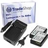 Trade-Shop Set 2 in 1 di alta qualità, 2 batterie + batteria USB, ricarica rapida Canon LC-E10 per Canon LP-E10 EOS 1100D 1200D 1300D 2000D 4000D%0a