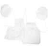 LRXIYODE 2 Set Grembiuli e Cappelli da Chef per Mesi Costume Fotografico Bianco per Ragazzo Ragazza Abbigliamento Cucina Sicuro e Morbido per Feste e Giochi di Ruolo