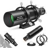 Astromania Kit di mirino da 60 mm compatto deluxe con doppio focheggiatore elicoidale compatibile con oculare da 3,2 cm per telescopio astronomico e telecamere di guida automatica per astrofotografia