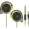 Washranp Aurbud auricolare cablato 3,5 mm gancio auricolare -Chiamata compatibile auricolare auricolare ampiamente compatibile con controllo del filo semplice a prova di shock Giallo