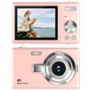 Hosrivae Videocamera digitale da 96 MP, 1080p, con zoom 16x, schermo IPS da 2,4, selfie da viaggio per studenti e studenti, autofocus (rosa)