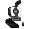 Atatat Webcam 2K per PC con microfono, luce e copertura privacy, webcam per desktop/laptop/monitor/Mac, autofocus USB fotocamera per computer per zoom/skype/team/videochiamate/riunioni/streaming
