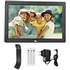 Wakects Cornice Digitale 12 Pollici con Telecomando, Risoluzione 1280x800, Supporto Foto/Musica/Video/Calendario, Nero
