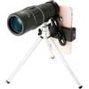 TIEOAXFT Telescopio professionale 40x60 monoculare a lungo raggio con clip for telefono treppiede for attrezzatura da campeggio for caccia occhiali(16x52)