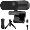 saylas Webcam 4K con microfono e altoparlante, webcam grandangolare FOV 120° con telecomando, microfoni con cancellazione del rumore, messa a fuoco automatica, copertura della privacy, webcam plug