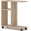 BIM Furniture Trasco 1 60 x 22 x 65 cm tavolino su ruote - tavolino da caffè - comodino - supporto per computer portatile - scomparti aperti - versatile (rovere Sonoma)
