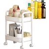 Generic Carrello - Carrello antiscivolo a 2 livelli | Carrello da cucina | Carrello multiuso con ruote | Carrello per trucco ad asciugatura rapida | carrello portaoggetti per camera da letto e