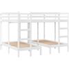vidaXL Giroletto Castello Triplo Bianco 160x200/80x160cm Massello Pino, struttura letto castello triplo, telaio letto castello triplo, giroletto in legno