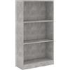 vidaXL Libreria a 3 Ripiani Cemento 60x24x109 cm in Legno Multistrato