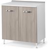 Linea Azzurra Base 80 Mobili Cucina Componibile con 2 Ante e 2 Ripiani in Legno Made in Italy H85xL80xP50 cm Elegante Funzionale Facile da Montare (Olmo)