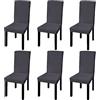 vidaXL Set 6 pz Coprisedia Vestisedia Fodera Elastica per Sedie Casa Antracite