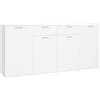 vidaXL Madia, Bianco, 160x36x75 cm, Legno ingegnerizzato, Tavolo Buffet, Mobile con 4 Porte & 2 cassetti, Organizzatore casa, Montabile a Parete