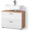 Livinity Mobile sottolavabo per bagno Ronco Bianco lucido/Rovere 80x58.6 cm
