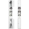 COSTWAY Mobile Bagno Alto Stretto, Mobile Colonna Salvaspazio con 2 Ante, Cassetto e 5 Ripiani Regolabili, Mobiletto a Terra per Soggiorno e Camera da Letto, 20 x 20 x 180 cm (5 Ripiani, BIanco)